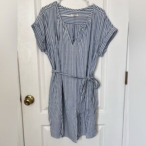 Short-Sleeve Striped Dress